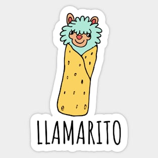 Llamarito Funny Burrito Llama Sticker